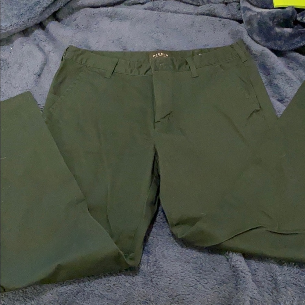 Slim Fit Green Chino Pants